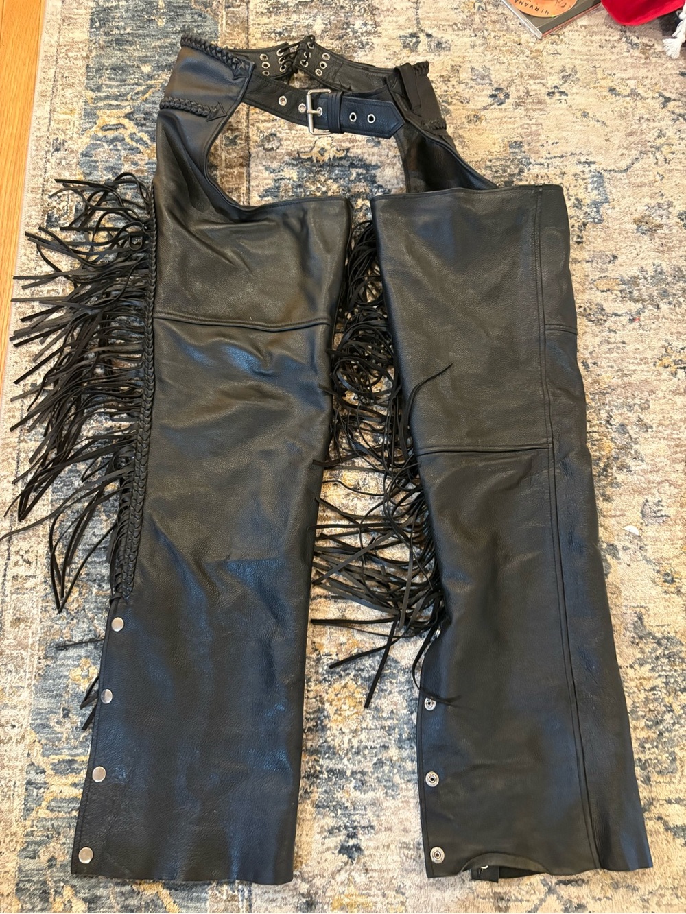 FMC Biker Leather Womens Chaps Black Size XS EUC